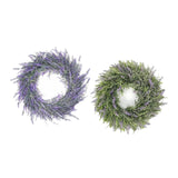 Maxbell 2pcs Artificial Door Wreath Hanging Lavender Flower Garland Fake Plant Decor