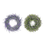 Maxbell 2pcs Artificial Door Wreath Hanging Lavender Flower Garland Fake Plant Decor