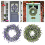 Maxbell 2pcs Artificial Door Wreath Hanging Lavender Flower Garland Fake Plant Decor