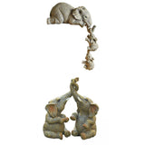 Maxbell 2x Adorable Elephant Figurine Resin Carving Animal Statue Sculpture Decor
