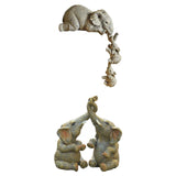 Maxbell 2x Adorable Elephant Figurine Resin Carving Animal Statue Sculpture Decor