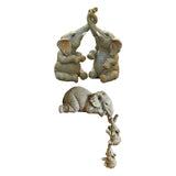 Maxbell 2x Adorable Elephant Figurine Resin Carving Animal Statue Sculpture Decor
