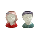 Maxbell Set of 2 Succulent Pots Ceramic Planter Small Succulent Pot with Drainage