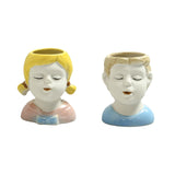 Maxbell 2Pcs Cute Succulent Pots Ceramic Planter Small Succulent Pot with Drainage