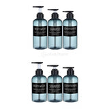 Maxbell 6Pc Foaming Soap Dispenser Lotion Shampoo Pump Bottle Blue-Black