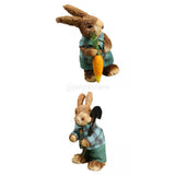 Maxbell 2 Pieces Standing Bunny Straw Rabbit Easter Desktop Artificial Animal Decor