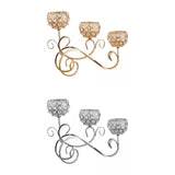 Maxbell 2 PCS Crystal Candle Holder 3 Arm Candelabra Wedding Table Centerpiece Decor