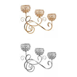 Maxbell 2 PCS Crystal Candle Holder 3 Arm Candelabra Wedding Table Centerpiece Decor