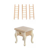 Maxbell 1/12 Dollhouse Simulation Wooden Bedroom Bedside Table+Step Ladder