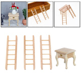 Maxbell 1/12 Dollhouse Simulation Wooden Bedroom Bedside Table+Step Ladder