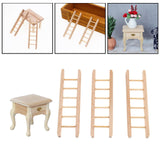 Maxbell 1/12 Dollhouse Simulation Wooden Bedroom Bedside Table+Step Ladder