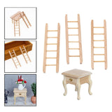 Maxbell 1/12 Dollhouse Simulation Wooden Bedroom Bedside Table+Step Ladder