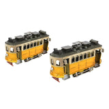 Maxbell Iron Bus Model Display Photography Props Kids Toy 21x9x10.5cm+13.5x6x8cm
