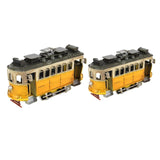 Maxbell Iron Bus Model Display Photography Props Kids Toy 21x9x10.5cm+13.5x6x8cm