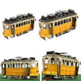 Maxbell Iron Bus Model Display Photography Props Kids Toy 21x9x10.5cm+13.5x6x8cm