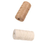 Maxbell 2 Pieces 100m Jute Cord 2mm String Crafts DIY Gift Wrapping Rope