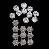 Maxbell 20Pcs Rhinestone Embellishments Flatback Silver Jewelry Crystal Button