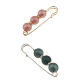 Maxbell 2 Pieces Pearls Rhinestone Spacer Beads Safety Pin Brooch Clip Scarf