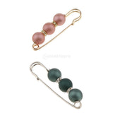 Maxbell 2 Pieces Pearls Rhinestone Spacer Beads Safety Pin Brooch Clip Scarf