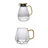 Maxbell Diamond Glass Teapot Cup Carafe Heat-resistant Water Jug Cup