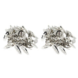 Maxbell 100pcs Rounded Snap Clip Oval Silver Metal Hair Bow Click Barrette DIY