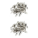 Maxbell 100pcs Rounded Snap Clip Oval Silver Metal Hair Bow Click Barrette DIY