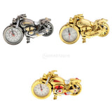 Maxbell 3 Pieces Retro Motorcycle Clock Sculpture Motorbike Model Art Craft Decors
