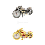 Maxbell 2Pcs Retro Motorcycle Clock Sculpture Motorbike Model Art Crafts Decor