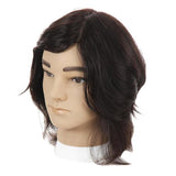 Maxbell 3xMale Mannequin Head 100% Human Hair Hairdresser Salon Training Practice Head