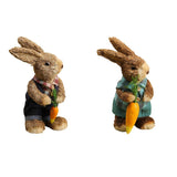 Maxbell 2Pcs Standing Bunny Straw Rabbit Easter Desktop Artificial Animal Model