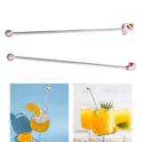 Maxbell 2Pcs 8inch Stainless Steel Mixing Spoon Bar Drink Cocktail Shaker Bar Tool