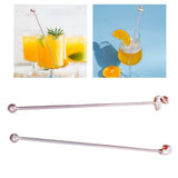 Maxbell 2Pcs 8inch Stainless Steel Mixing Spoon Bar Drink Cocktail Shaker Bar Tool