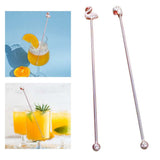 Maxbell 2Pcs 8inch Stainless Steel Mixing Spoon Bar Drink Cocktail Shaker Bar Tool