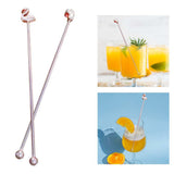 Maxbell 2Pcs 8inch Stainless Steel Mixing Spoon Bar Drink Cocktail Shaker Bar Tool