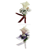 Maxbell 2x Calla Berry Rhinestone Groom Bridal Wedding Corsage