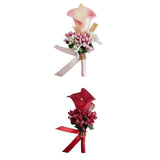 Maxbell 2x Cute Calla Berry Rhinestone Groom Bridal Wedding Corsage