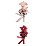 Maxbell 2x Cute Calla Berry Rhinestone Groom Bridal Wedding Corsage