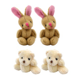 Maxbell 1.97inch Mini Joint Bear and Rabbit Plush Toy 1:12 Dollhouse Decor Toys