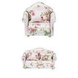 Maxbell 1/12 Dollhouse Miniature Sofa Life Scene Props for Photo Props 2+1 Seat
