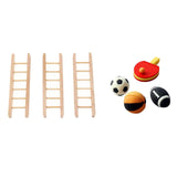 Maxbell Simulation 1/12 Doll House Step Ladder+1/12 Dollhouse Sports Ball Soccer