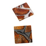 Maxbell 2pcs Creative Resin Wood Coasters Tea Cup Square Pad Tableware Decors