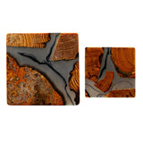 Maxbell 2pcs Creative Resin Wood Coasters Tea Cup Square Pad Tableware Decors