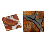 Maxbell 2pcs Creative Resin Wood Coasters Tea Cup Square Pad Tableware Decors