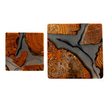 Maxbell 2pcs Creative Resin Wood Coasters Tea Cup Square Pad Tableware Decors