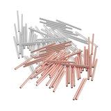 Maxbell 200 Pieces Rose Gold and Silver White Straight Tube Spacer Beads 20mmx1.5mm