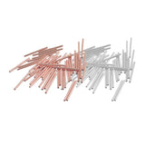 Maxbell 200 Pieces Rose Gold and Silver White Straight Tube Spacer Beads 20mmx1.5mm