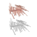 Maxbell 200 Pieces Rose Gold and Silver White Straight Tube Spacer Beads 20mmx1.5mm