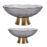 Maxbell 2pcs Glass Fruit Bowl Dish Desserts Snack Candy Bowl Kitchen Serving Trays