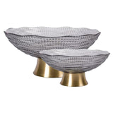 Maxbell 2pcs Glass Fruit Bowl Dish Desserts Snack Candy Bowl Kitchen Serving Trays