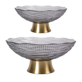 Maxbell 2pcs Glass Fruit Bowl Dish Desserts Snack Candy Bowl Kitchen Serving Trays